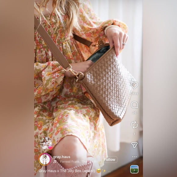 Jilly Box x Gray Haus Saddle Brown SoHo Woven Bag - Picture 11 of 11